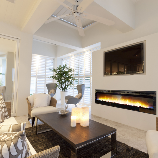 Nexfire 74 Inch Contemporary Electric Fireplace - EBL74