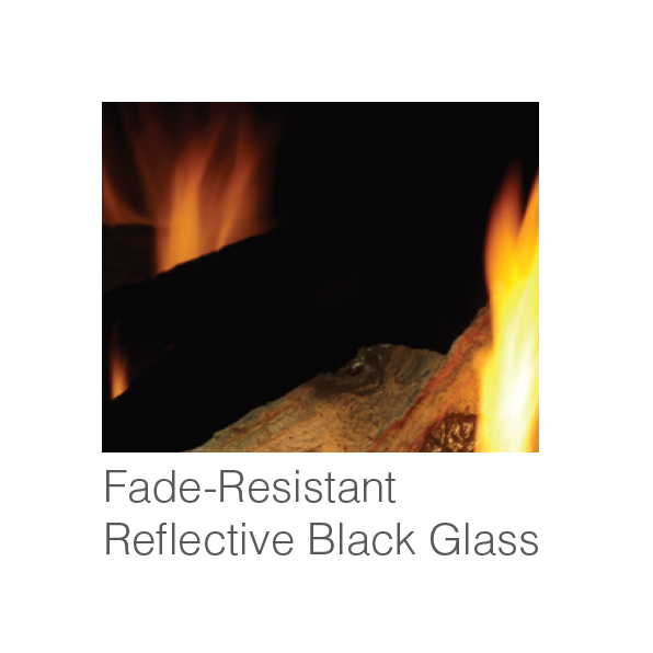 Majestic Reflective BLk Glass Interior Panels - Meridian 36 | GL36MER