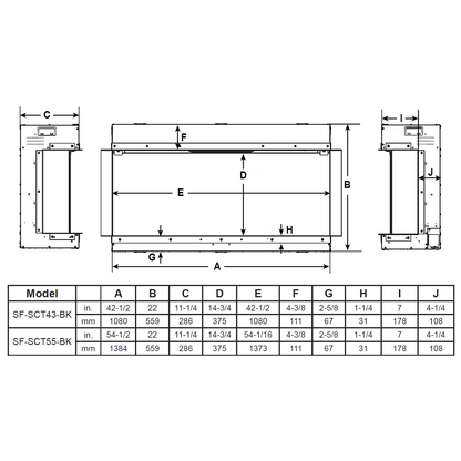 SimpliFire Scion Trinity 43 Inch Electric Fireplace | SF-SCT43