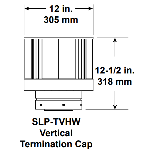 Majestic SLP 4"x 6-5/8" High Wind Vertical Termination | SLP-TVHW