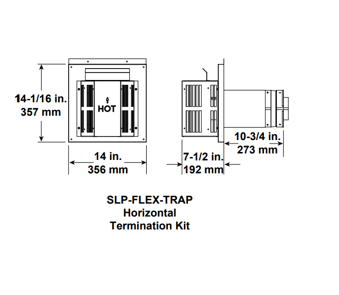 Majestic SLP 4"x 65/8" Flex Horizontal Termination SLPFLEXTRAP