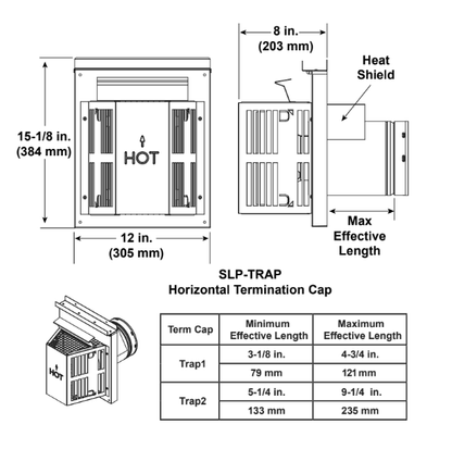Majestic SLP 4"x 6-5/8" Short Hoirzontal Termination Kit | SLP-TRAPK1