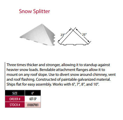 Simpson DuraVent PVP Snow Splitter Venting Component | 6DT-SP