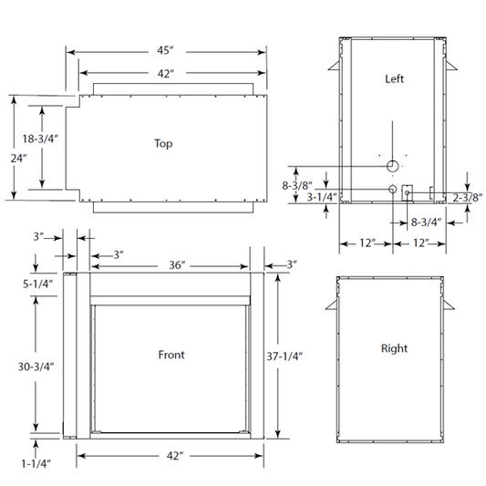 Monessen Lo-Rider See-Thru Vent Free Gas Firebox | LSTF36-B