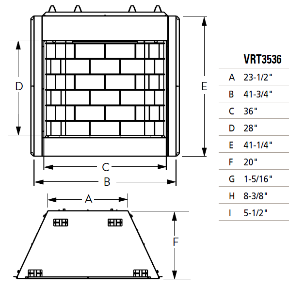 Superior 36 Inch Vent Free Circulating Gas Firebox | VRT3536