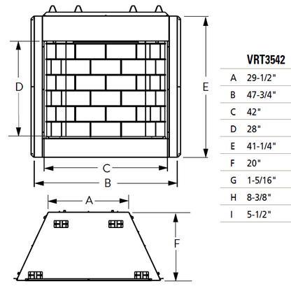 Superior 42 Inch Vent Free Circulating Gas Firebox | VRT3542