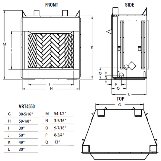 Superior 50 Inch Vent Free Gas Firebox | VRT4550