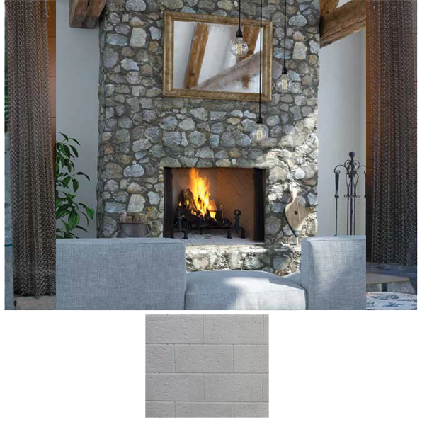WRE4542 42 Fireplace, White Herringbone Refractory Panels - WRE4542WH - Superior